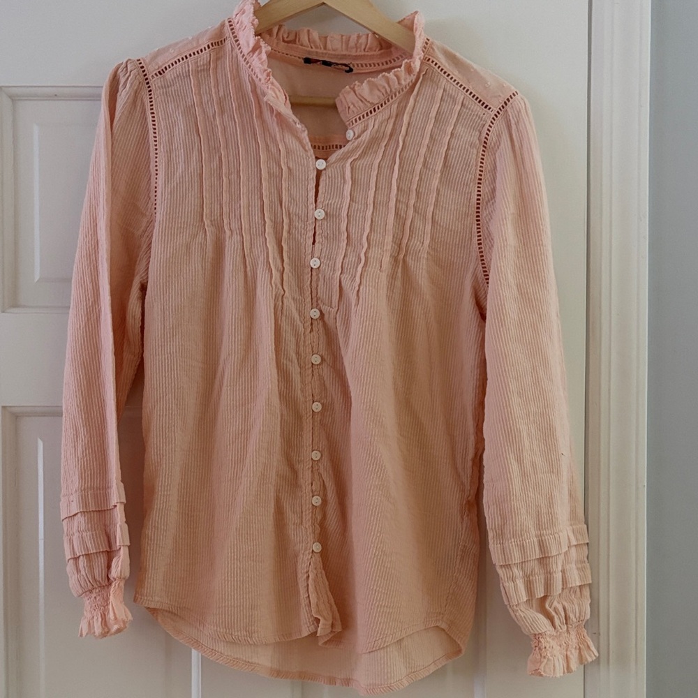 Quince Pink Ruffled Blouse